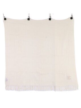 Chanel CC Logo Embroidery Cashmere Scarf